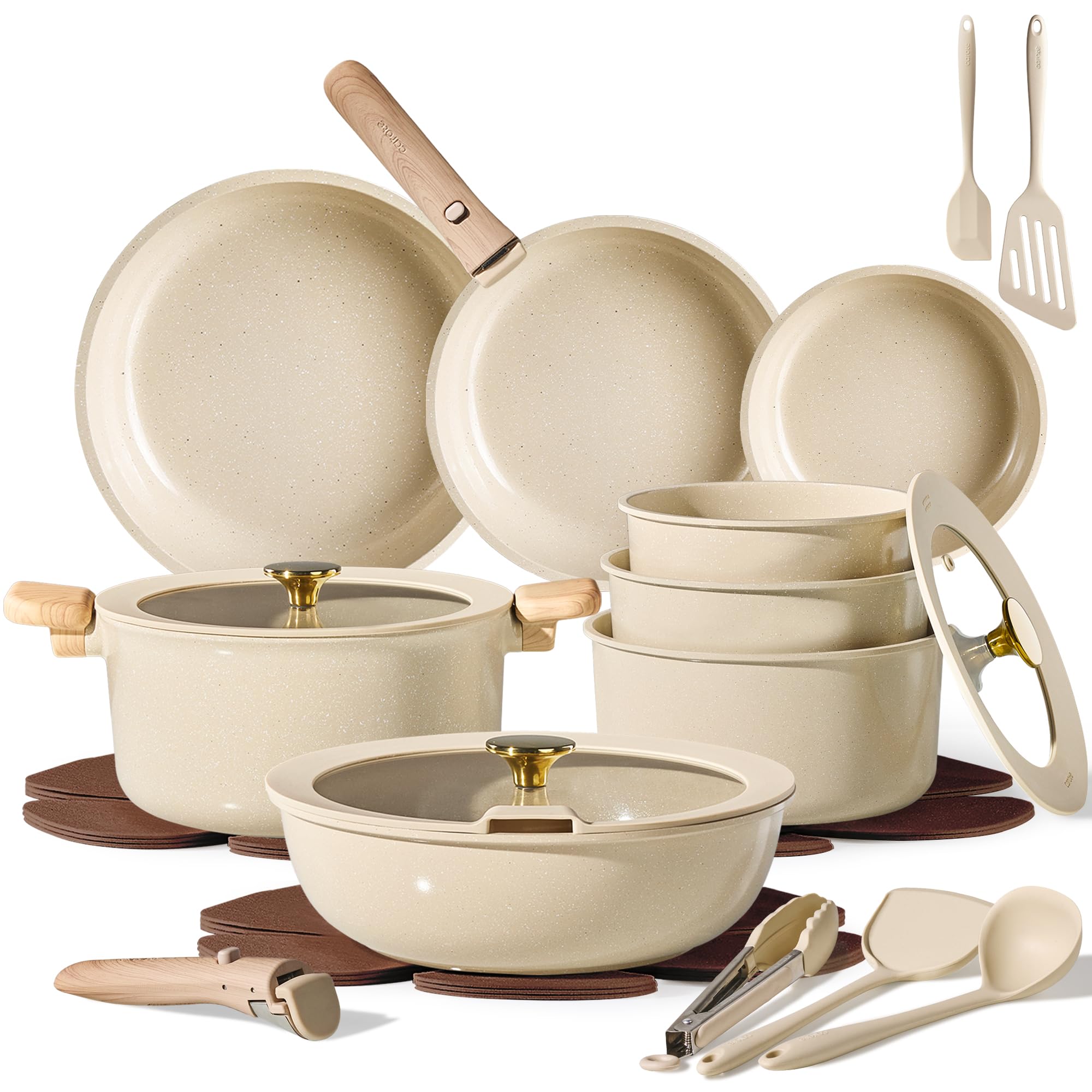 CAROTE 25-Piece Oatmeal Ceramic Set