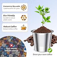 Vista 4 de AANQQ 2 Pack K Cup Reusable Coffee Pods for Keurig: Stainless Steel Refillable K Cup - Reusable Coffee Filter for Keurig 1.0 Coffee Maker