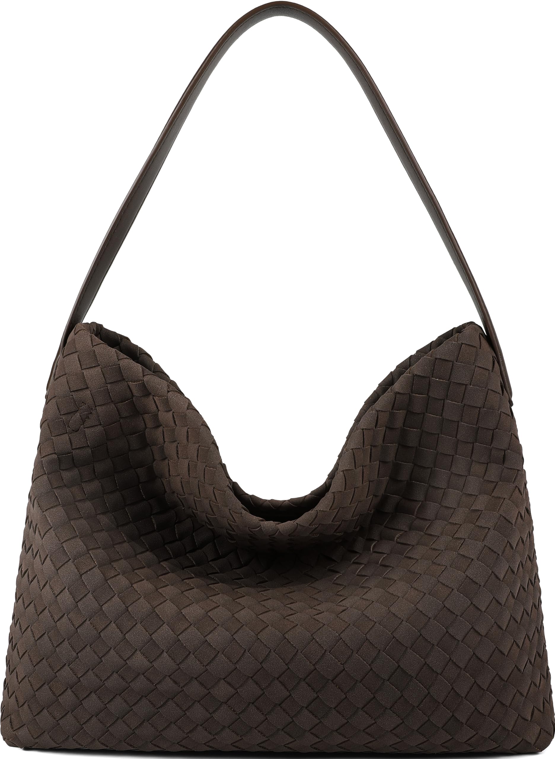 Queenoris Woven Suede Bag for Women, Top Handle Shoulder Bag Vegan Leather Hobo Bag Summer Travel Tote Bag Satchel for Work