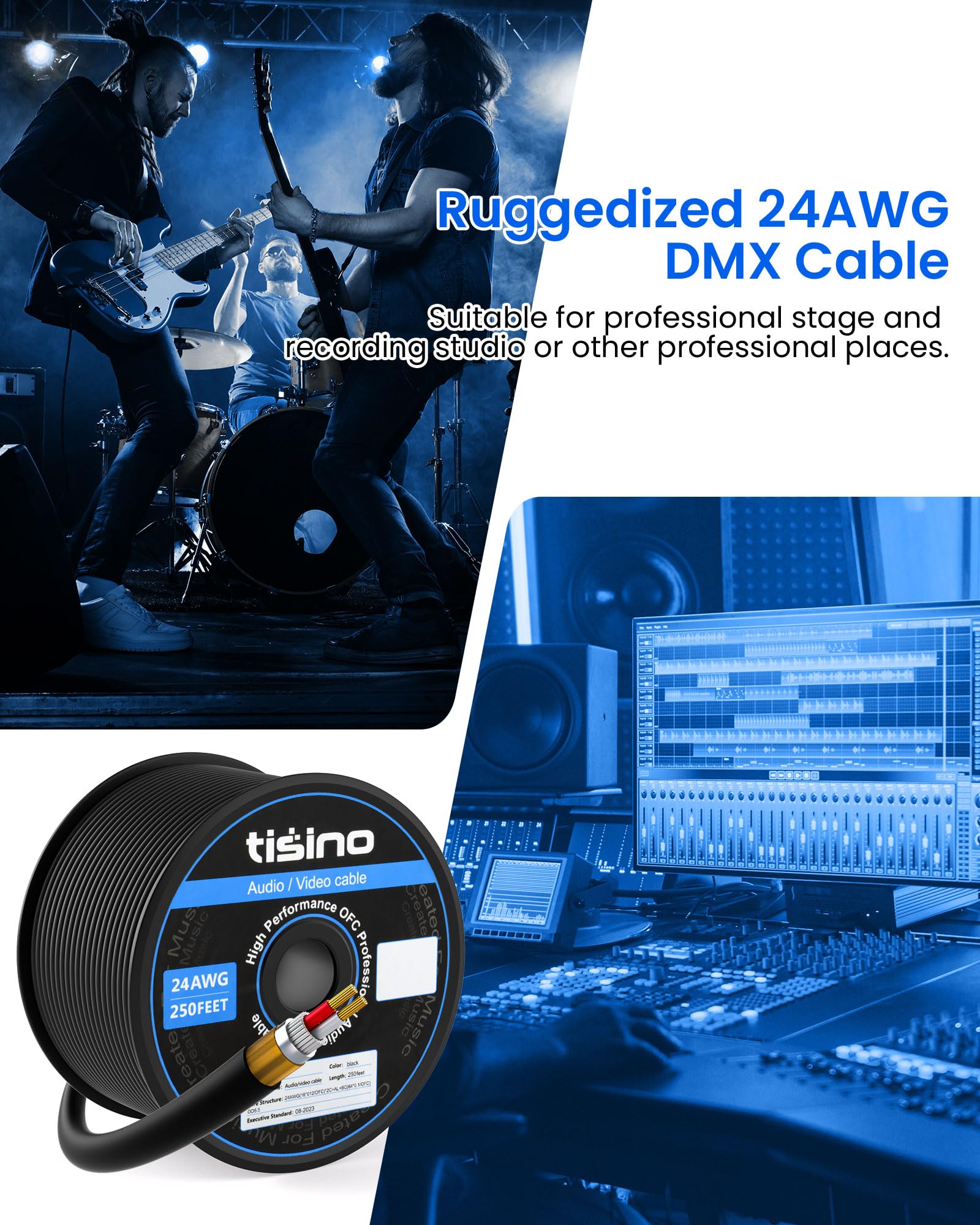 Amazon.com: Tisino Bulk XLR Cable, Microphone Cable DMX Cable, 24