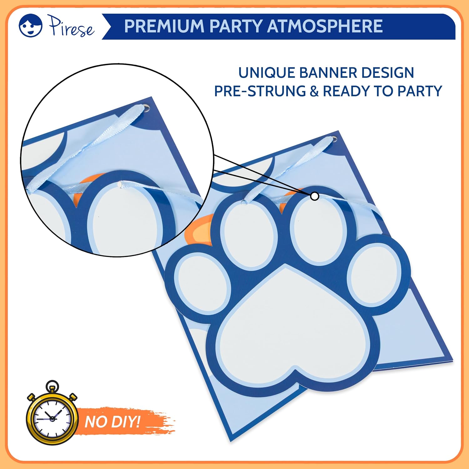 Pirese Puppy Birthday Decorations, Dog Party Decorations, Paw Print Banner