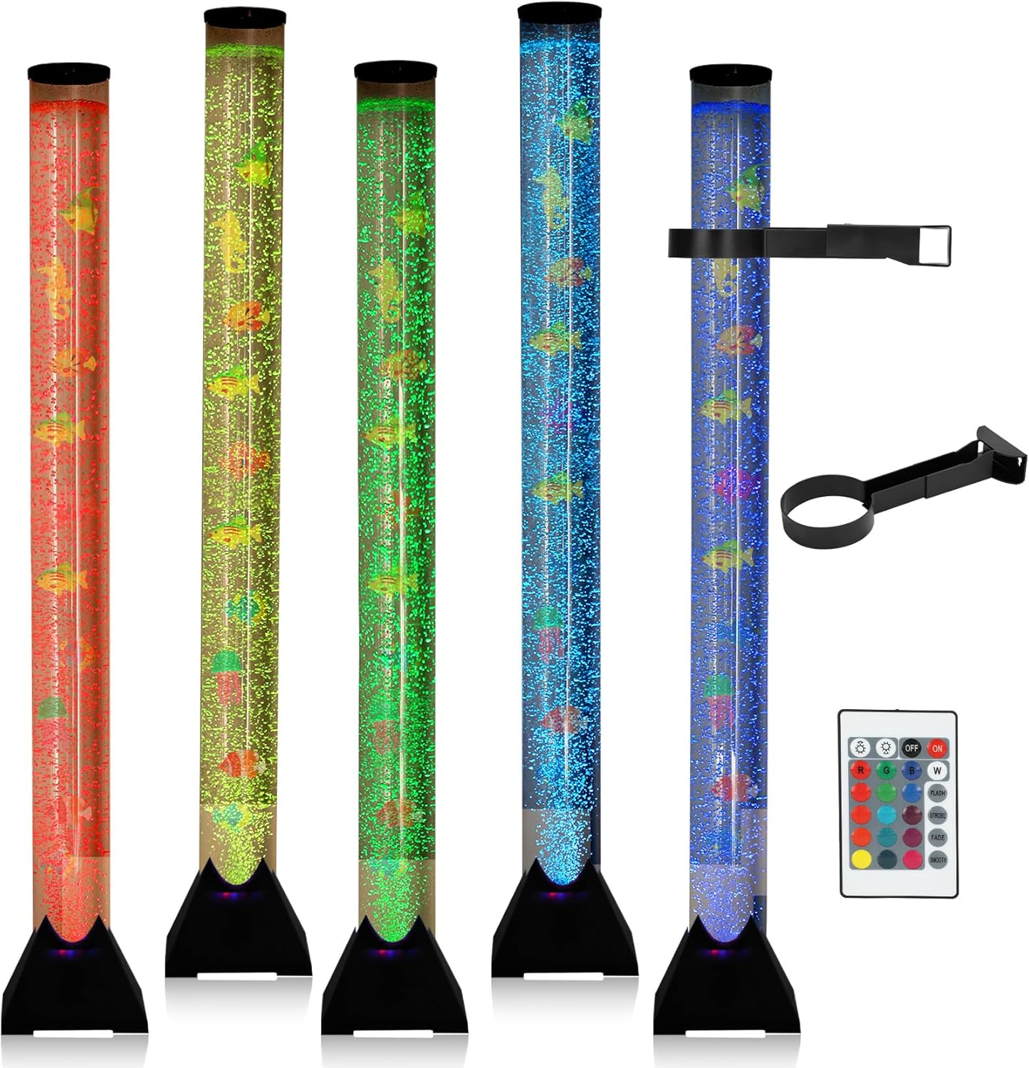 4FT Sensory LED Bubble Tube Lamp with Color-Changing Lights – Soothing Water Bubble Effects for Kids with Autism & ADHD, Stress Relief for Adults, (One Set, Not Five Sets)