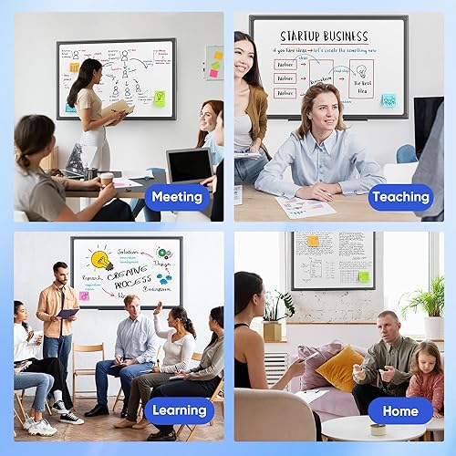 Miniatura 7 de VUSIGN Pizarra blanca magnética de 36 x 24 pulgadas para pared, pizarra de borrado en seco con marco negro, pizarra blanca colgante para oficina,