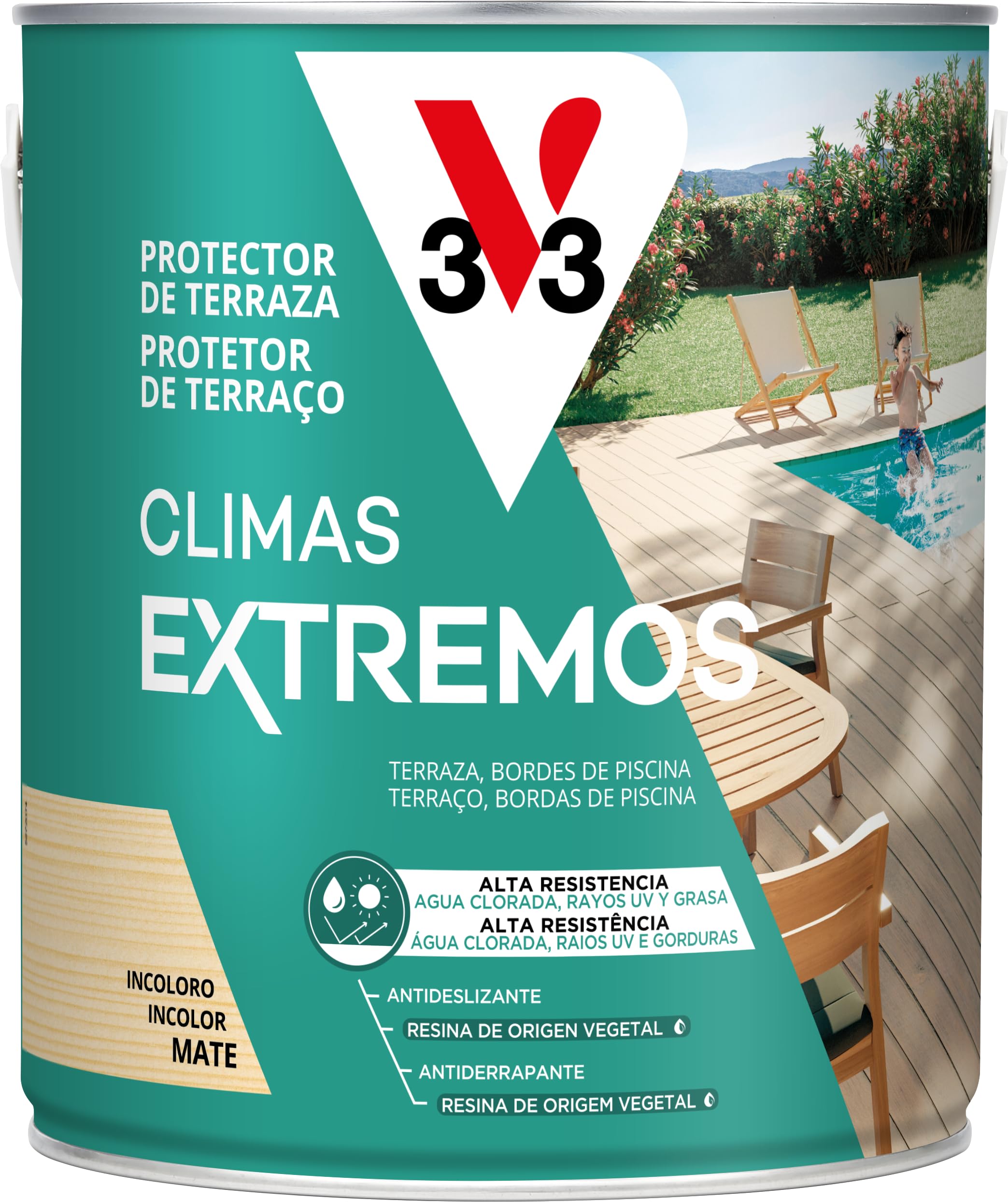 V33 PROTECTOR TERRAZAS DE MADERA CLIMAS EXTREMOS MATE INCOLORO 2,5L