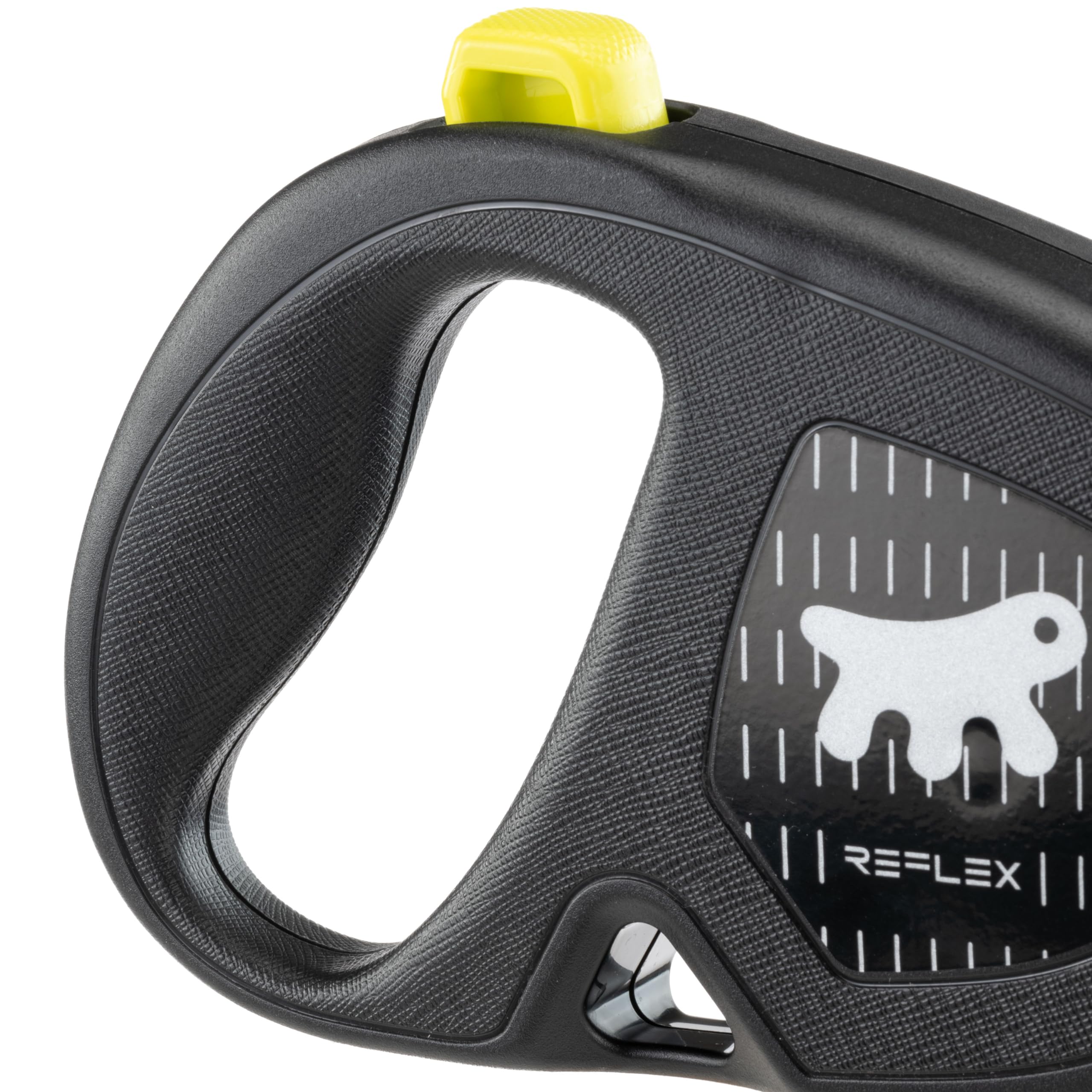 Ferplast FLIPPY ONE REFLEX Odblaskowa, wysuwana smycz dla psa, wieczorne spacery, uchwyt do torby, przycisk blokady i zwalniania, ergonomiczna konstrukcja, sznurek, maks. 12 kg, 4,5 m, żółta