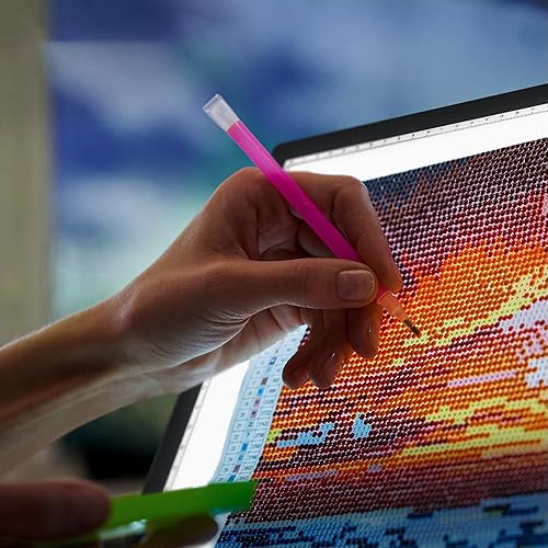 Miniatura 6 de iVyne Almohadilla de luz A4 con cable para pintura de diamantes y proyectos de arte, tablero de luz LED con accesorios de arte de diamante, tablero