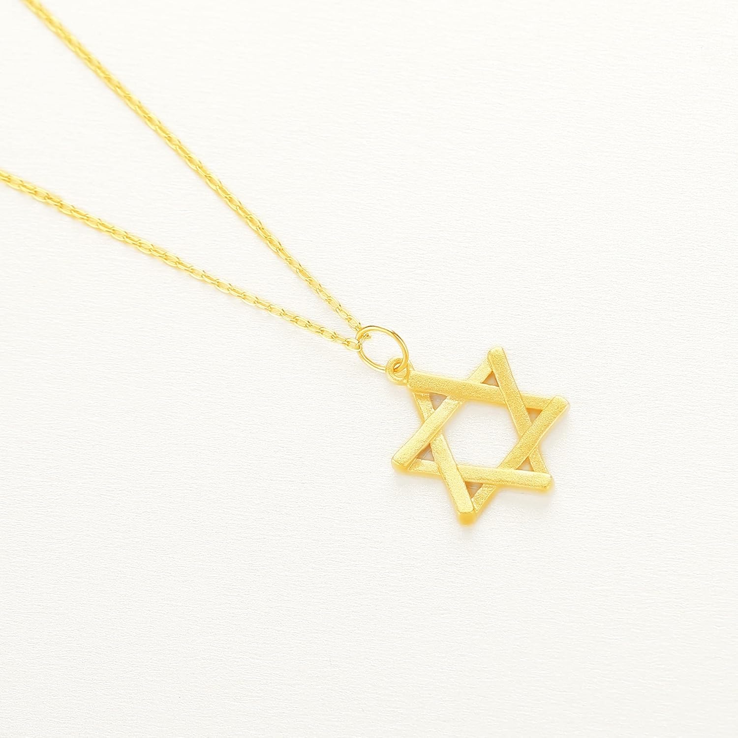 925 Sterling Silver Matte Brush Star of David Pendant Necklace 18 inch - Image 3