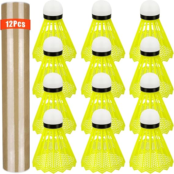 Hysagtek 12 Pcs Shuttlecocks Badminton Durable Nylon Shuttles Indoor Outdoor Sport Training Practice Badminton