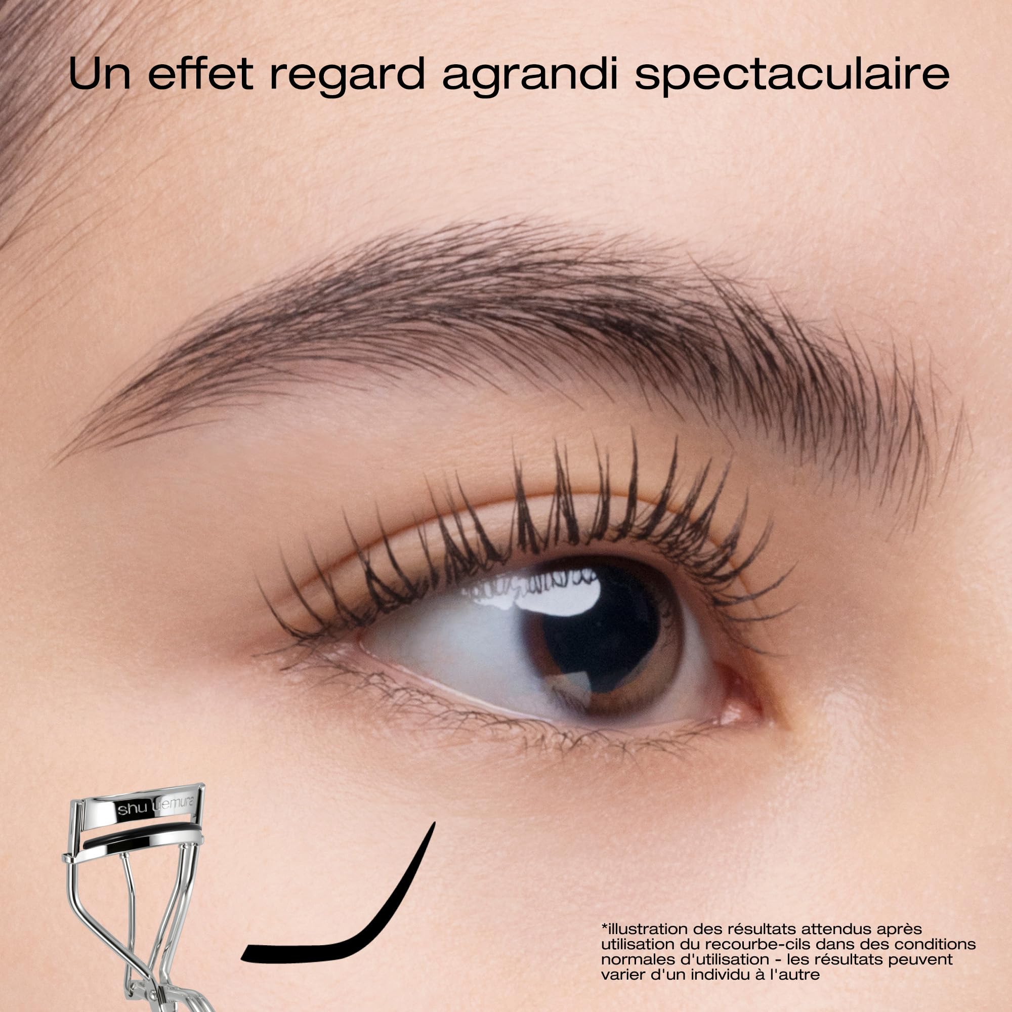 Shu Uemura Recourbe-Cils, Design Unique, Recourbe-Cils Professionnel, Courbure Optimale, Cils Allongés, Précis et Sans Pincement, Recharge Embout en Silicone Inclus