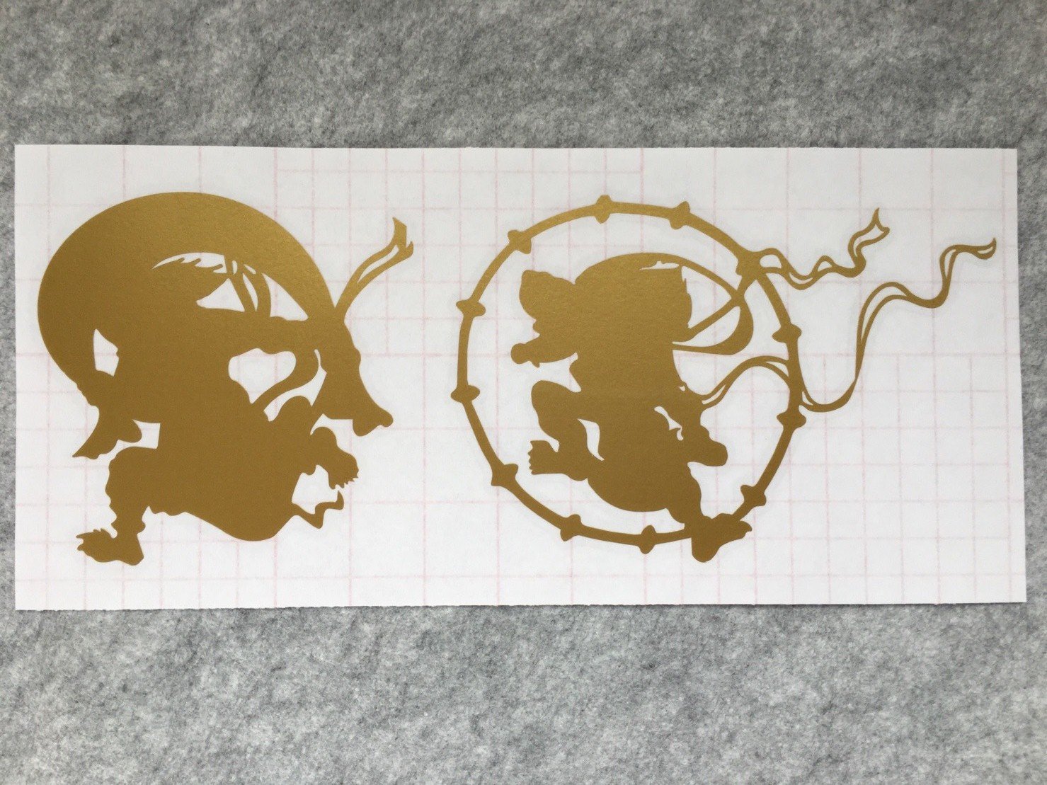 Amazon.co.jp: 【wagara-065-4】【金】【風神 10x10cm】【雷神 10x15cm