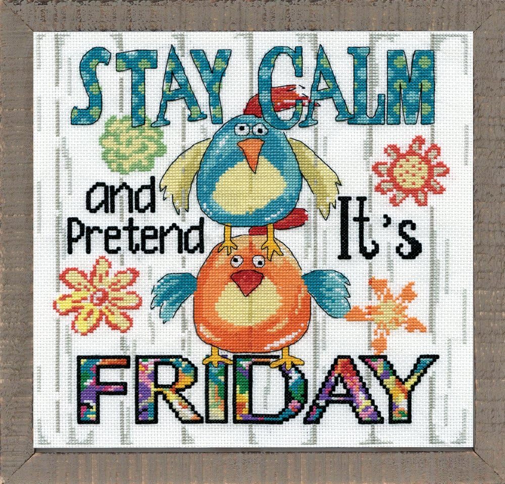 Design Works Crafts, 10" x 10" Counted Cross Stitch Kit, Stay Calm
