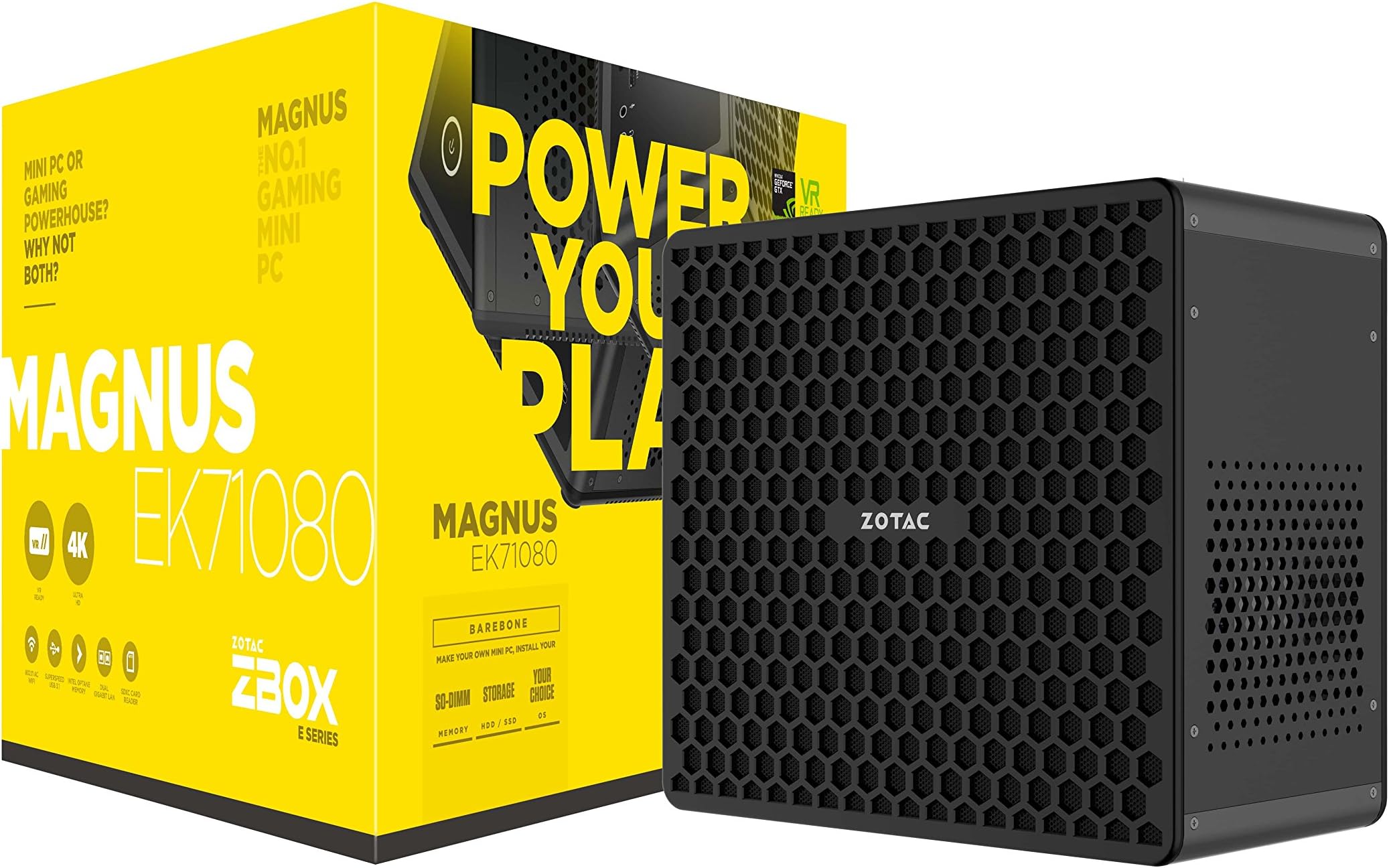ZOTAC ZBOX-EK71080-U Magnus EK71080 Gaming Mini PC GeForce GTX 1080 Intel Core i7-7700HQ Barebone System