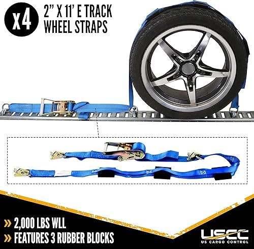 Miniatura 3 de US Cargo Control Kit de amarre E Track, 16 piezas, rieles E de 5 pies, tapas de extremo de riel E, correas de rueda, accesorios de riel E para
