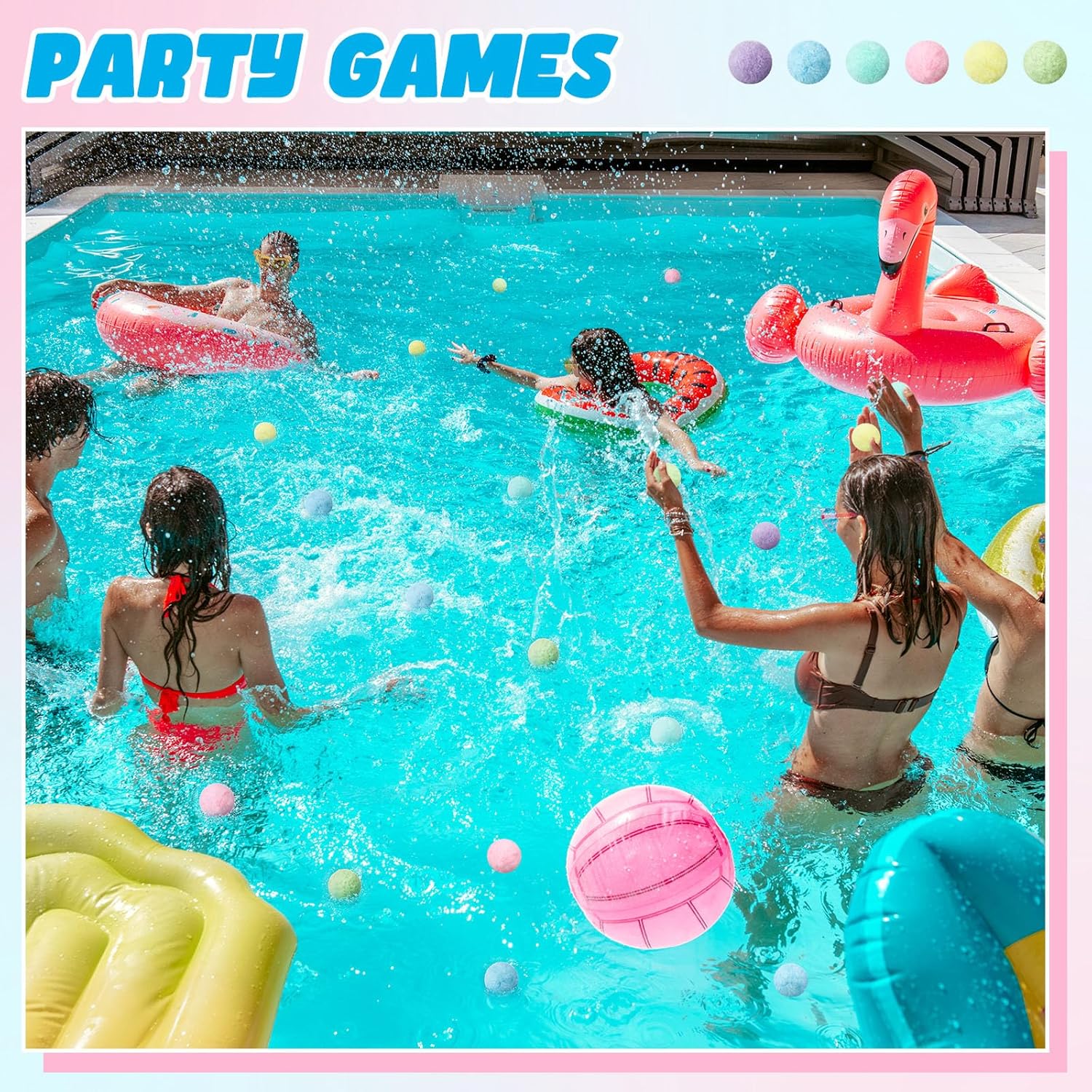 150 Pcs Reusable Water Balls, Soft Cotton Balls Quick Fill Water Balloons for Outdoor Summer Pool Party Favors, Backyard Beach Games (2.36 Inches)