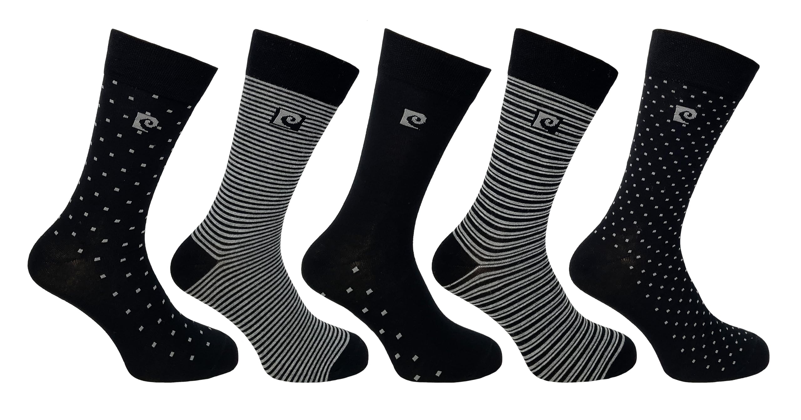 Pierre Cardin Men's Bamboo socks | 5 Pairs | U.K. Size 7-11 | Men's work socks, Everyday socks, Socks for Men, Comfort socks (Standard, Mono Geo/Stripe)