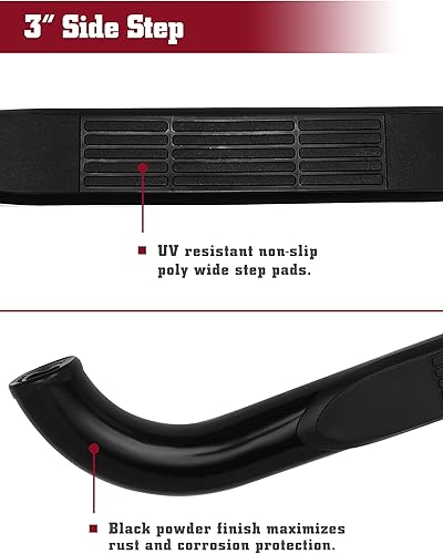 Miniatura 5 de TAC - Escalón lateral para Ford F150 2015-2023 cabina regular  2017-2023 Ford F250F350F450F550 Super Duty Cab regular Cab 3 pulgadas, barras Nerf