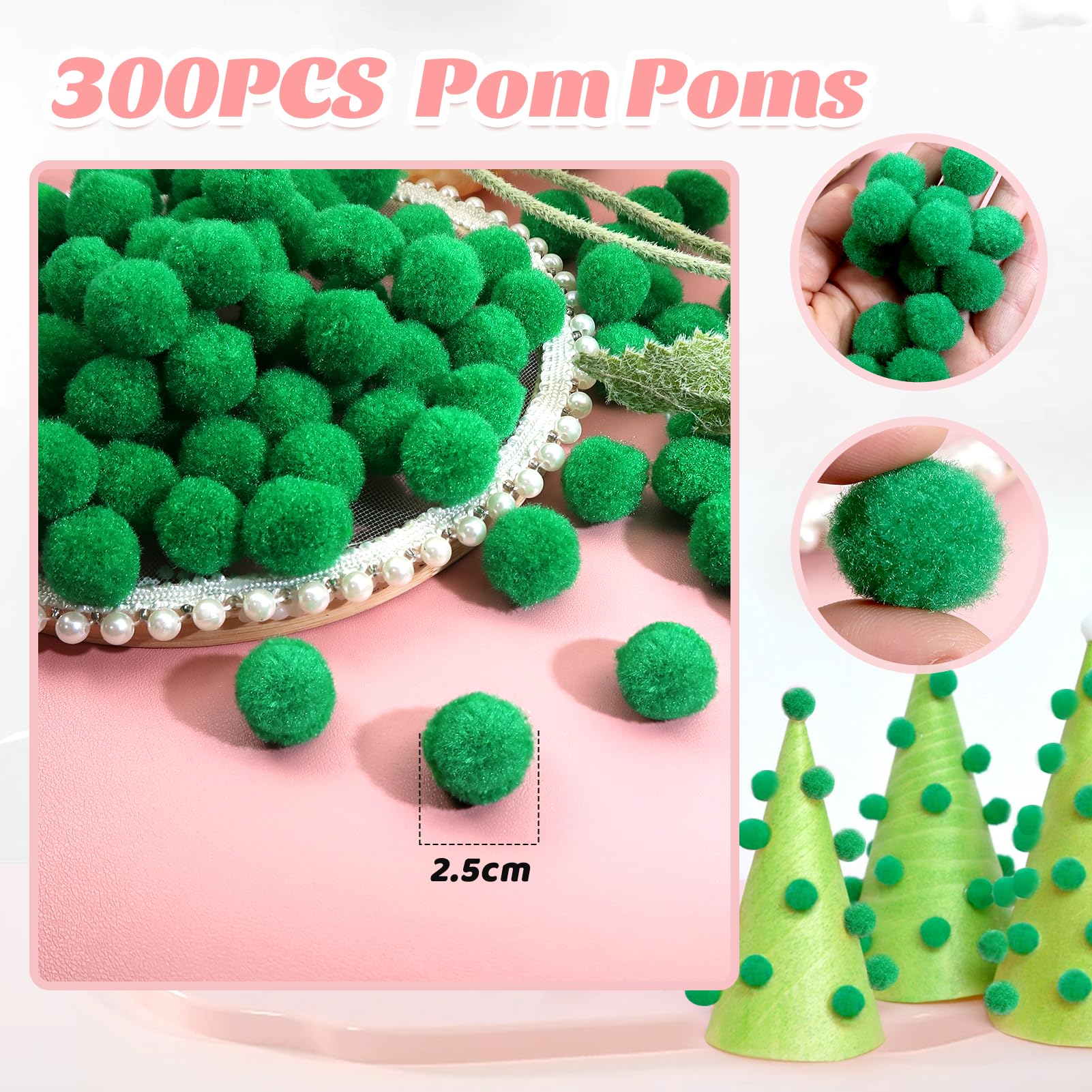 300 Pompon Soffici TOAOB - Blu Lago, 2 Cm, Per Lavoretti E Decorazioni