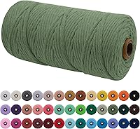 Vista 123 de JeogYong Cordón de macramé de un solo hilo 1mm x 426 yardas (1279 pies) Cuerda de algodón suave Hilo de macramé de 1 mm, suministros de macramé
