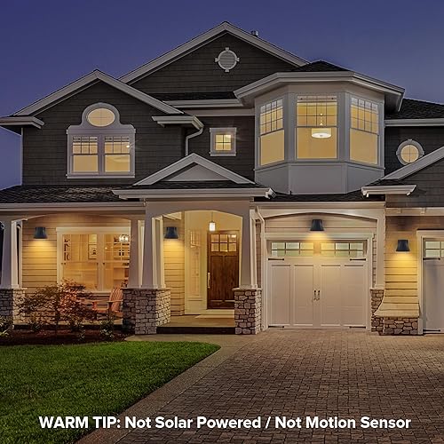 Miniatura 7 de UME Paquete de 2 lámparas LED de pared para exteriores, farol de pared para exteriores del atardecer al amanecer, aplique de pared impermeable