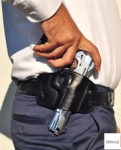Miniatura 4 de Ottoza Funda de cuero hecha a mano derecha para pistola 1911  Funda OWB para pistola 1911 se adapta a la mayoría de los modelos 1911 COLT-Kimber