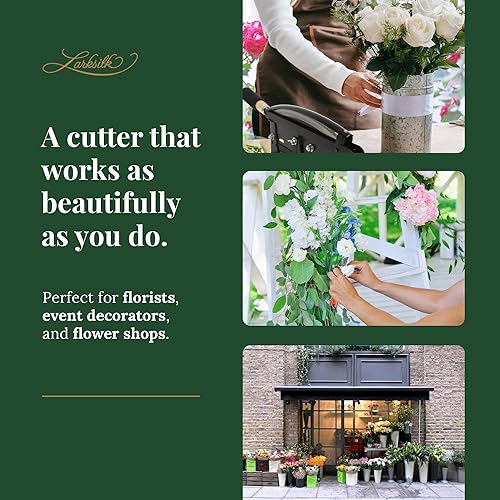 Miniatura 7 de Larksilk Cortador de tallo de flores resistente de 14 pulgadas, herramienta floral de grado comercial con pestillo de seguridad, montaje en mesa,