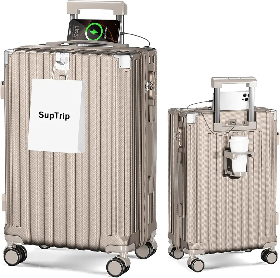 スーツケース 機内持ち込み 多機能 キャリーケース 大型 超軽量 キャリーバッグ 耐衝撃 USBポート付き カップホルダー付き 充電機能 荷物フック 隠しフック機能 静音 ダブルキャスター 360度回