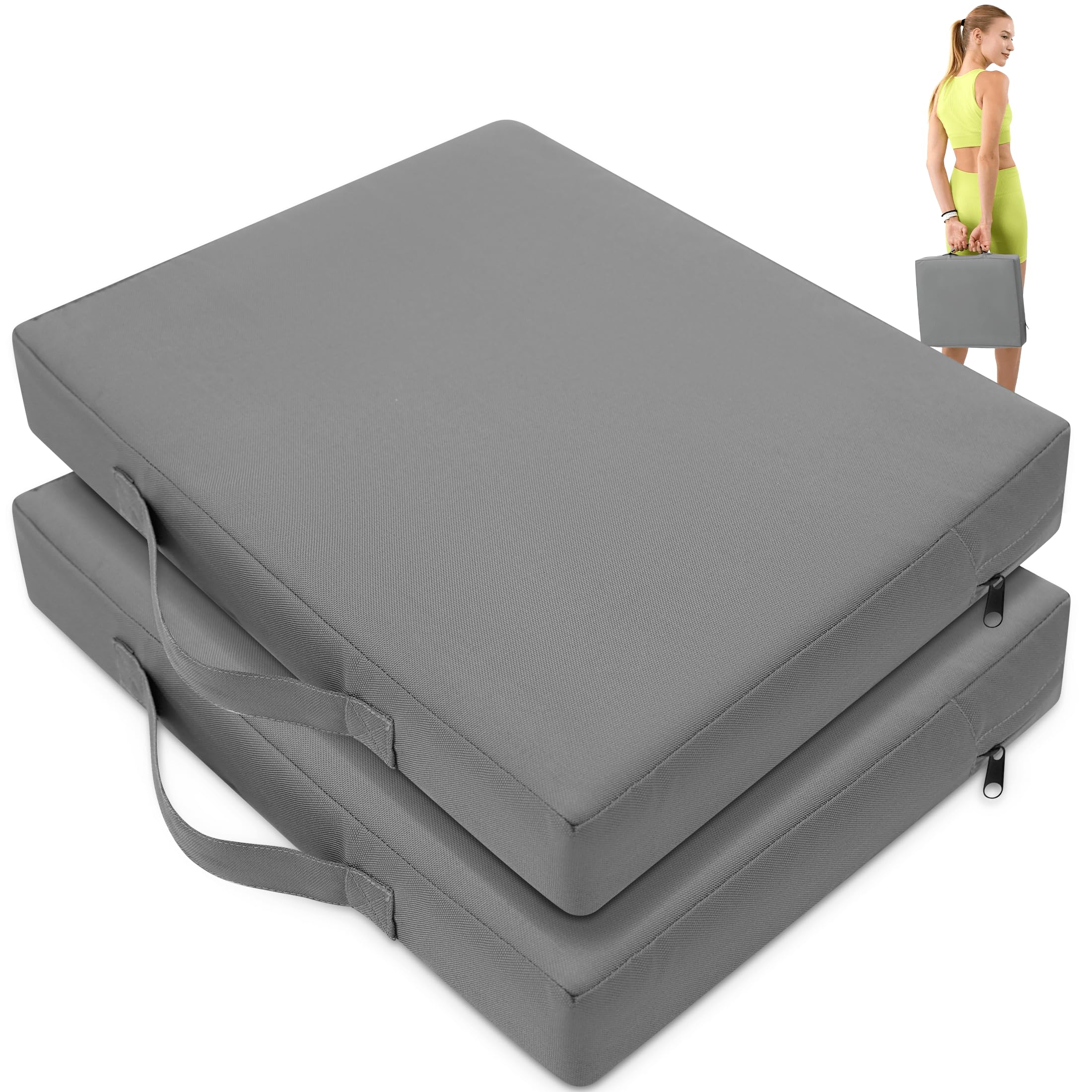 2 Pcs Stadium Seat Cushions Water-Repellent Bleacher Seat Cushions Indoor & Outdoor Seat Cushion for Bleachers Portable Stadium Cushion for Sports Events, Office Chairs, Beaches