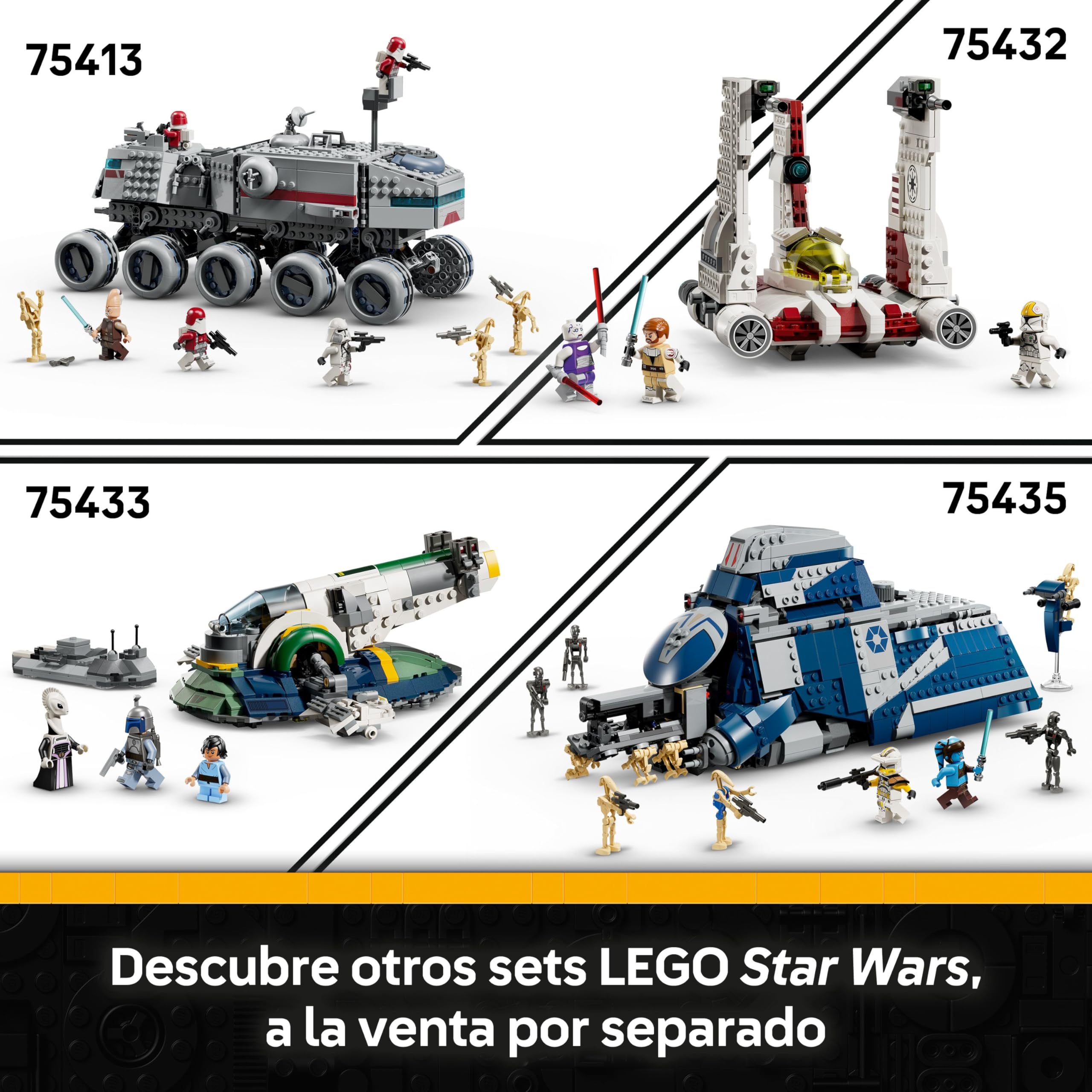 LEGO Star Wars 75431 Pack de Combate: Soldados Clon del 327 Cuerpo Estelar - Juguete de Colección con 4 Minifiguras, 3 Droides y AT-RT - Regalo para Niños de 7+ Años Fans de La Venganza de los Sith
