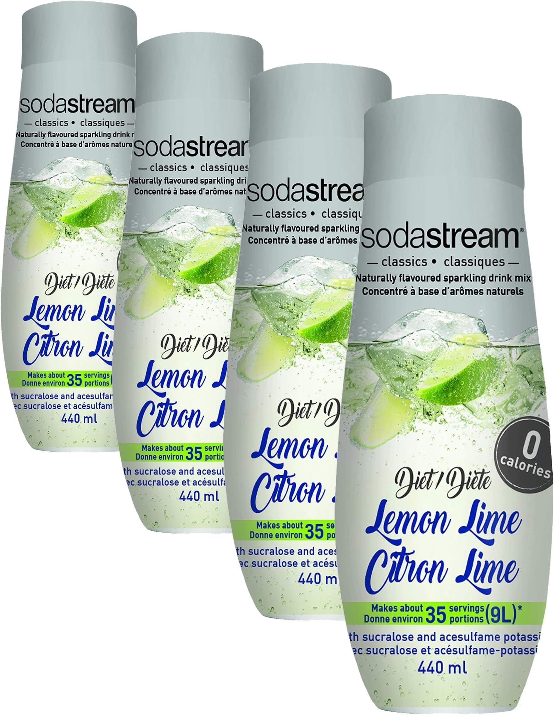 SodaStream Diet Lemon Lime Syrup, 14.8 Fluid Ounce (Pack of 4)