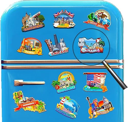 Miniatura 4 de Lahaina - Imán de madera para nevera, diseño de Hawaii, Estados Unidos, monumentos 3D, recuerdos coleccionables, decoración hecha a mano -2679