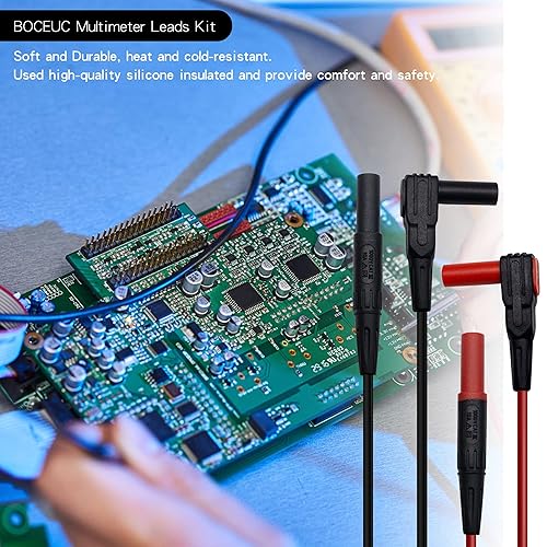 Miniatura 7 de Cables de prueba de multímetro, juego de adaptador de sonda de prueba de aguja de medidor, clips de alineador, kit de cables de prueba electrónicos,