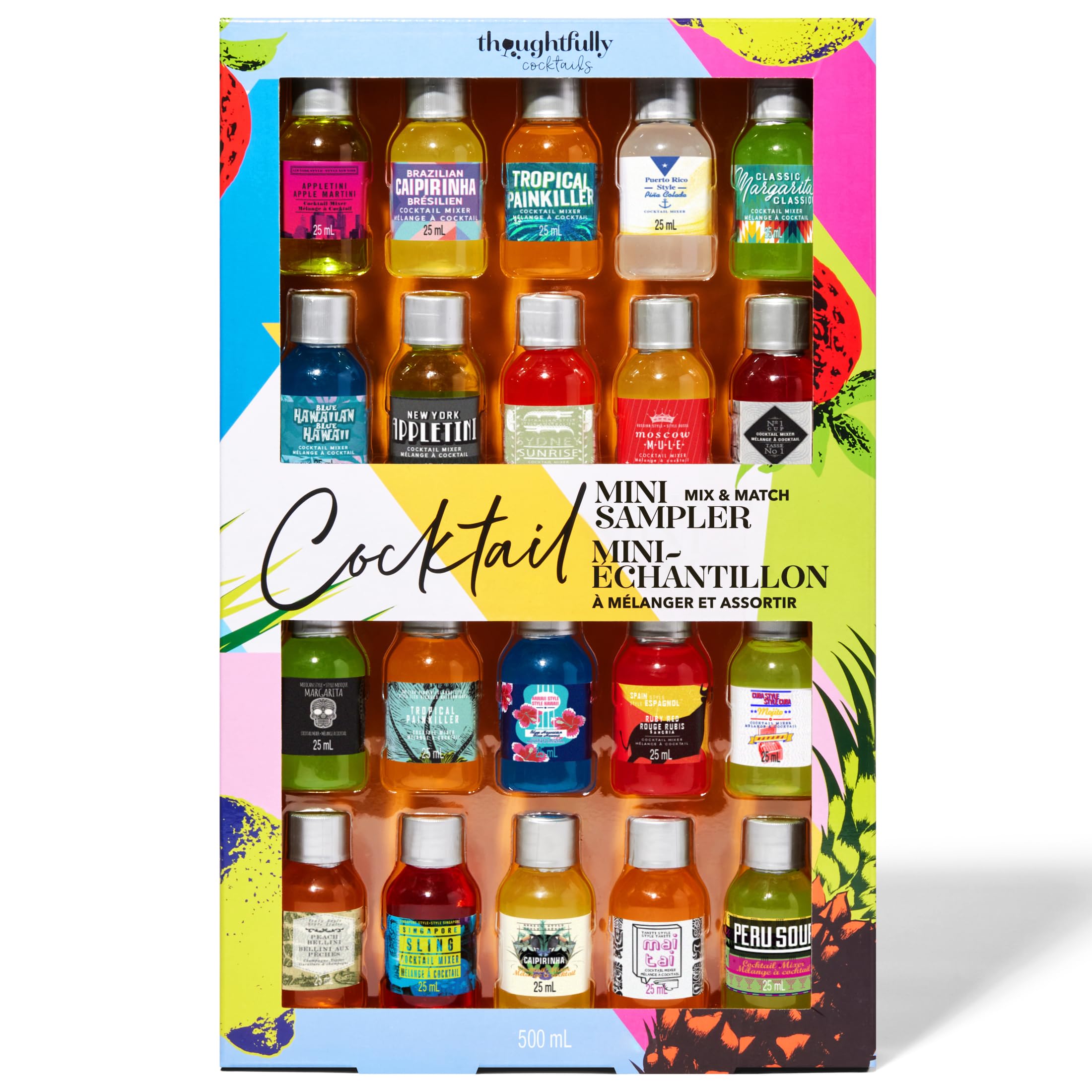 Thoughtfully 20-Piece Vegan Cocktail Mixer Sampler Set