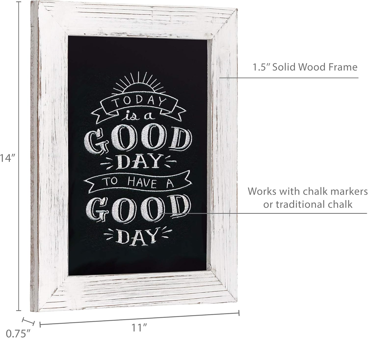 Barnyard Designs Rustic Distressed Whitewashed Magnetic Wood Framed Chalkboard Sign, Vintage Farmhouse Wall Hanging Display, Use Liquid or Traditional Chalk, for Menu, Kitchen, or Wedding, 11" x 14" : Home & Kitchen