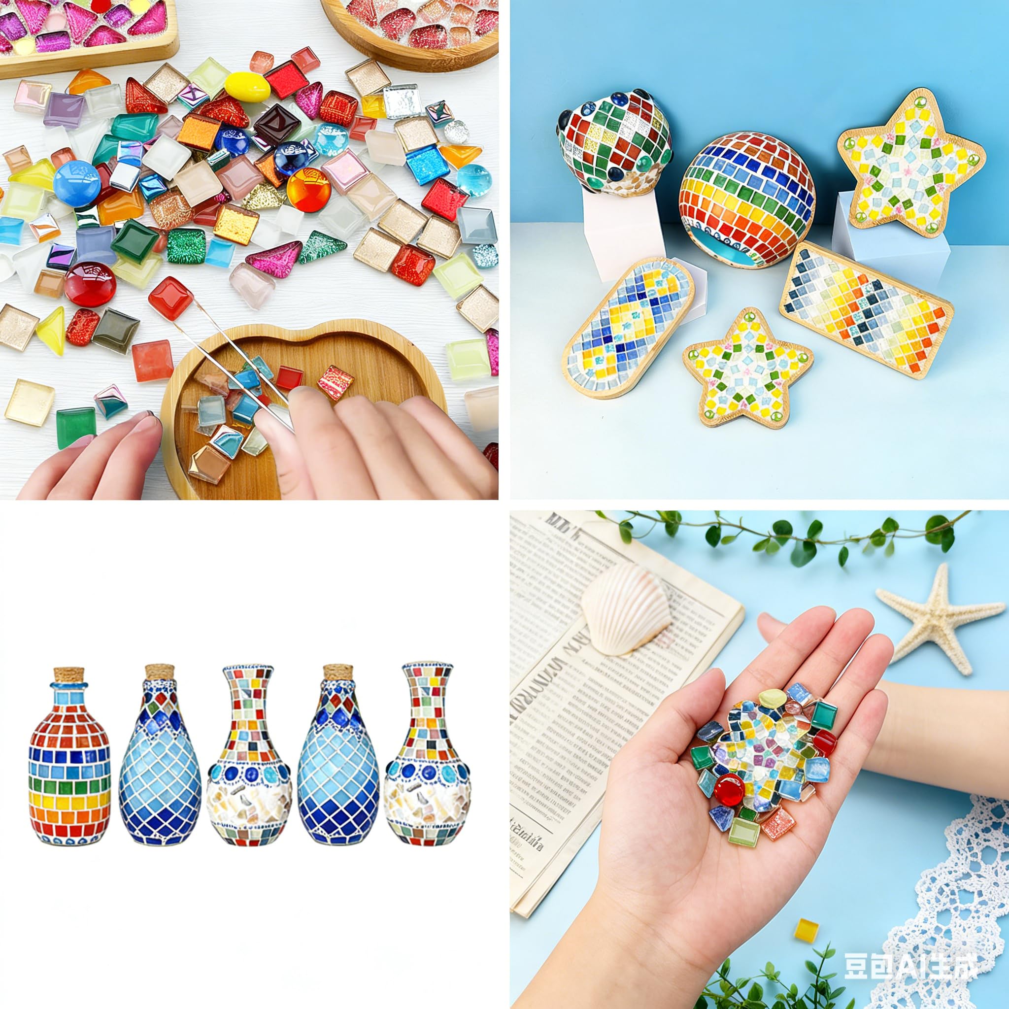 Kit Mosaïque Bougeoir En Verre – DIY Créatif Enfant & Adulte, Colle Innovante, Pierres Colorées, Déco Intérieure
