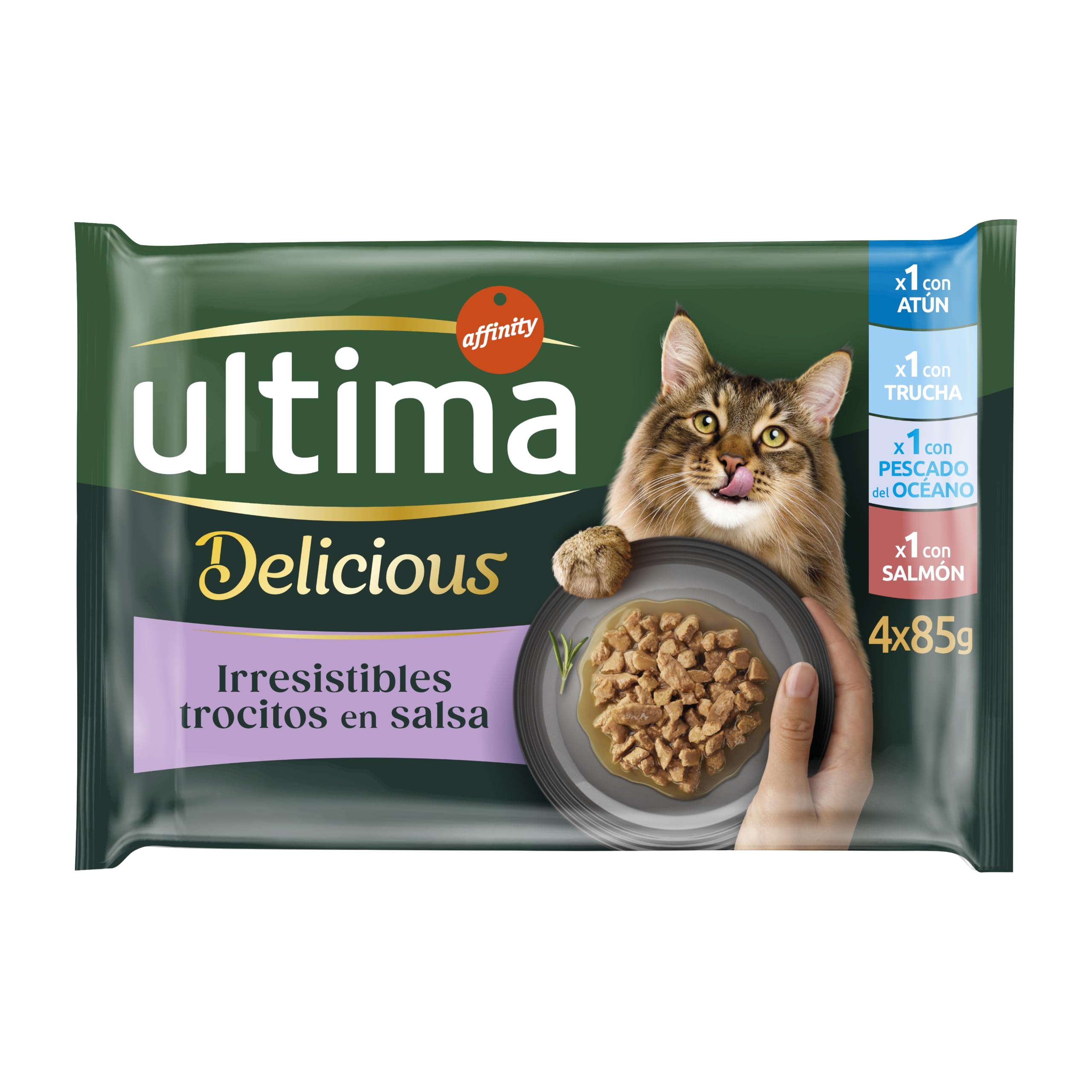 Ultima Comida Húmeda para Gatos con Variedad de Pescados - 12 x (4 x 85gr) - 4080g