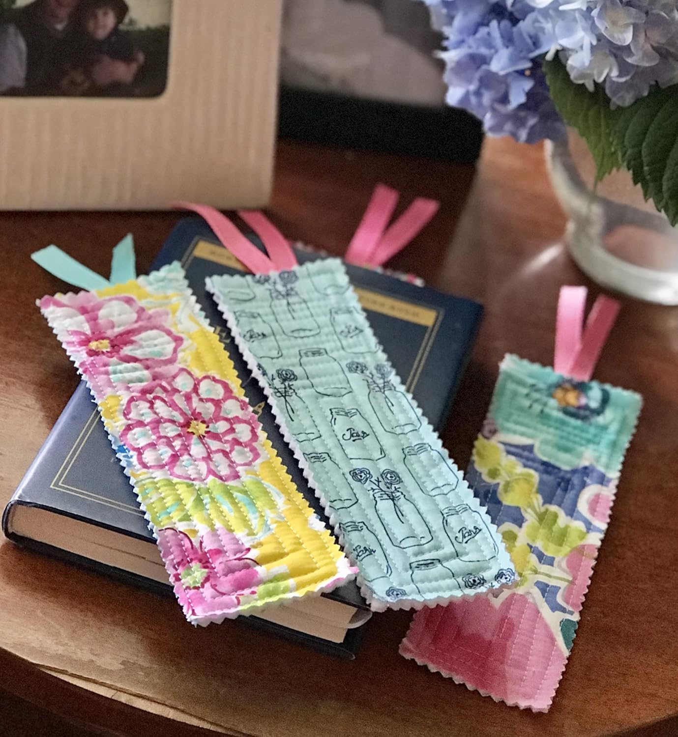 Handmade Floral Quilted Bookmark Set