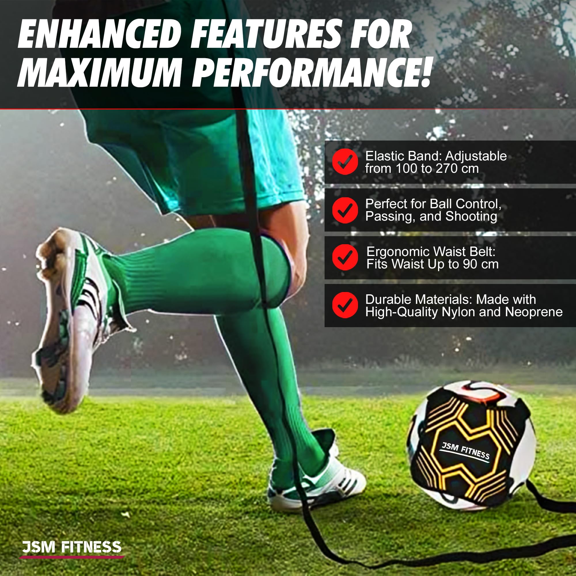 Elastico 360 Gradi Fascia per Trainer Calcio - Kit Allenamento Calcio con Cintura Regolabile - Trainer da Calcio con Pallone Rotazione Completa per Bambini