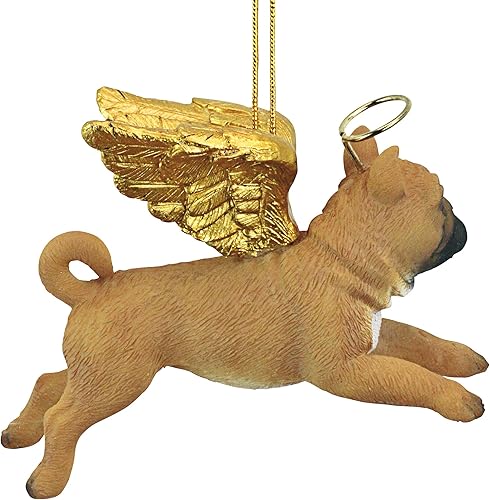 Miniatura 116 de Design Toscano Pitbull Dog Angel - Adorno navideño para árbol de Navidad, 4 pulgadas, resina de piedra fundida, acabado marrón y dorado Marrón