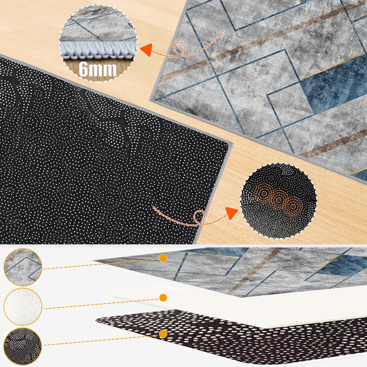 Tappeto Corridoio Lungo Tappeto Cucina Antiscivolo Lavabile 40 x 200cm Tappeto Ingresso Interno Tappeto Passatoia per Cucina Camera da Letto Lavanderie Corridoio Tappeto Casa Ingresso Grigio