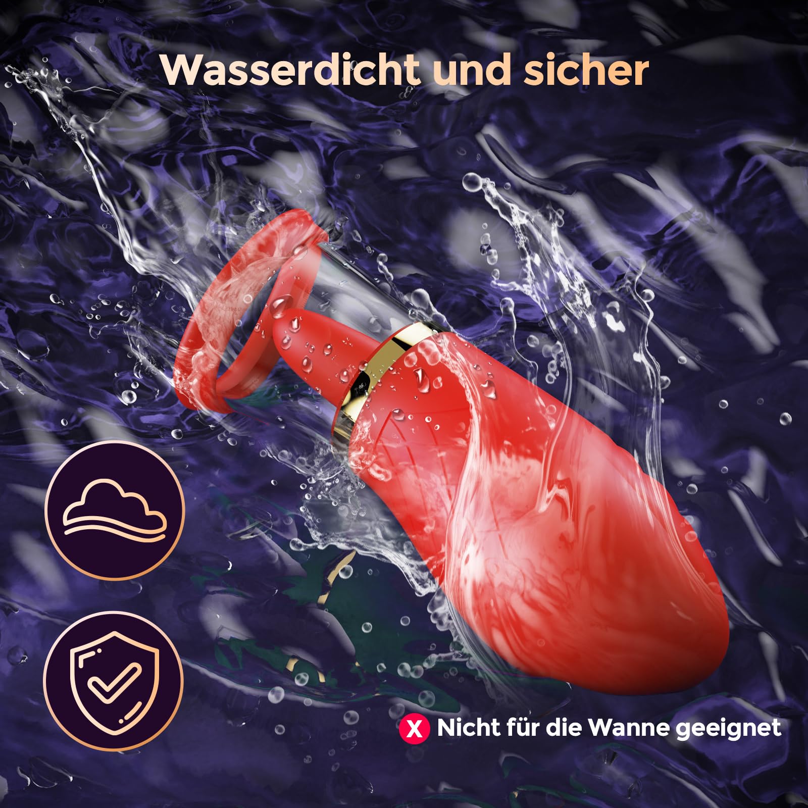3 En 1 Sex Toys Femme Clitoridien Stimulation Clitoris avec Gros Suceurs, Vibromasseurs Feminin avec 4 Sucer Modes et 5 Léchage Rotation à 360°, Vibro Clitoridiennes Sextoys Pompes Seins Couple Rouge