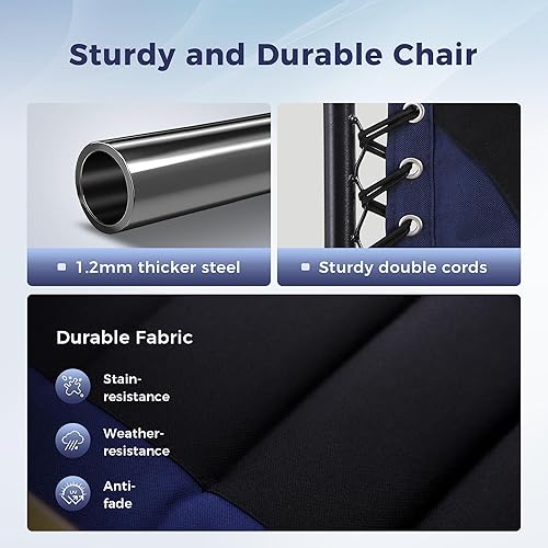 Miniatura 5 de MAISON ARTS Silla de césped acolchada de gran tamaño XL de gravedad cero anti gravedad, silla reclinable ajustable con almohada y soporte para