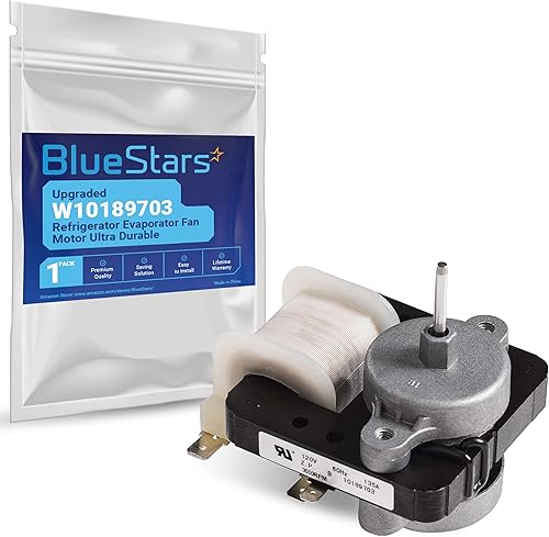 Motor de ventilador de evaporador de refrigerador W10189703 mejorado ultra duradero - Compatible con refrigeradores Whirlpool Maytag Kenmore -