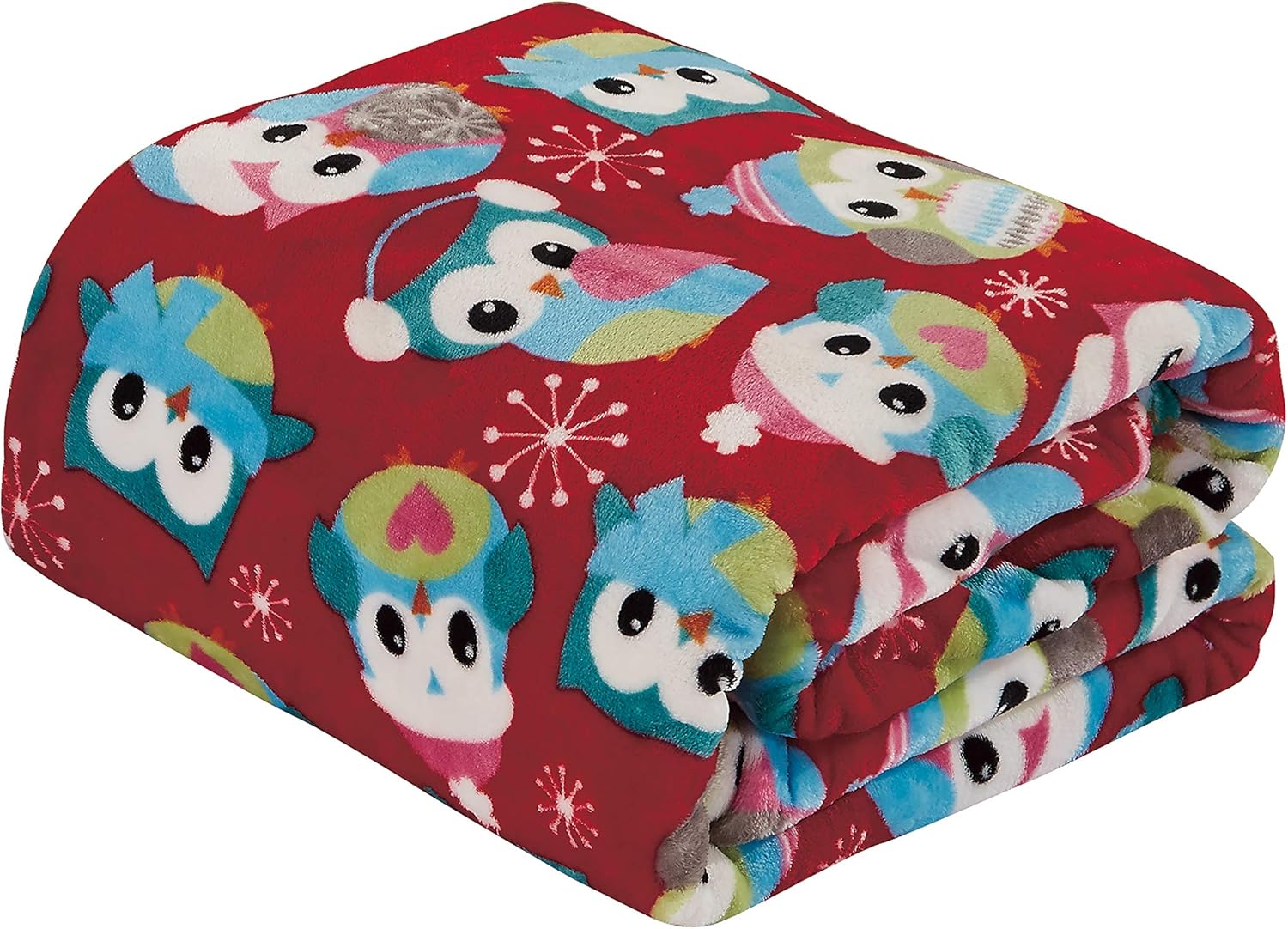 Valerian Luxury Velvet Super Soft Light Weight Blanket Prints Fleece Throw - All Year Round Home Decor, Fuzzy Warm and Cozy Throws, Couch and Gift, 50 x 60inch, Owl