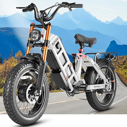 eAhora Juliet Pro 2/Juliet 2/Juliet 43Mph Peak 5200W/1700W/1200W Dual Motor Ebike 70Ah/60Ah 200+Miles Long Range Ebike with Full Suspension