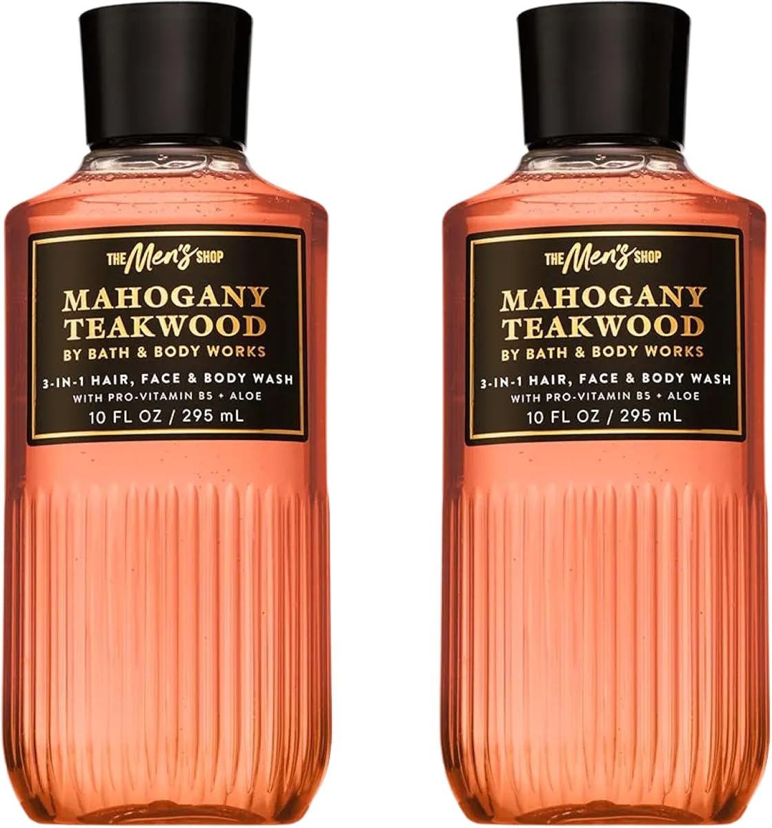 3-in-1 Hair, Face & Body Wash for Men – Mahogany Teakwood Scent, Men's Shampoo & Cleanser with Pro-Vitamin B5 & Aloe, Warm Woodsy & Masculine Scent, 10 fl oz - 2 Pack