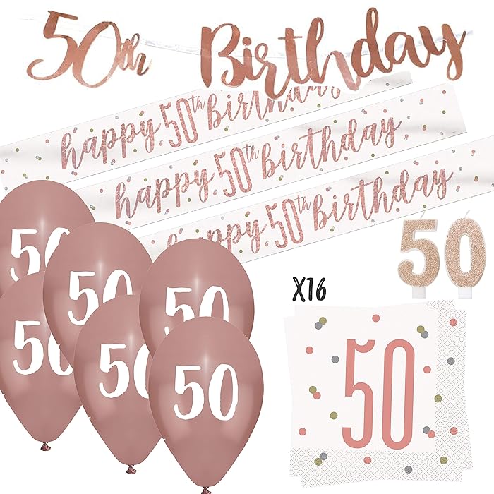 Buy CheerstoYears 50th Birthday Decorations Rose Gold, 50th Birthday