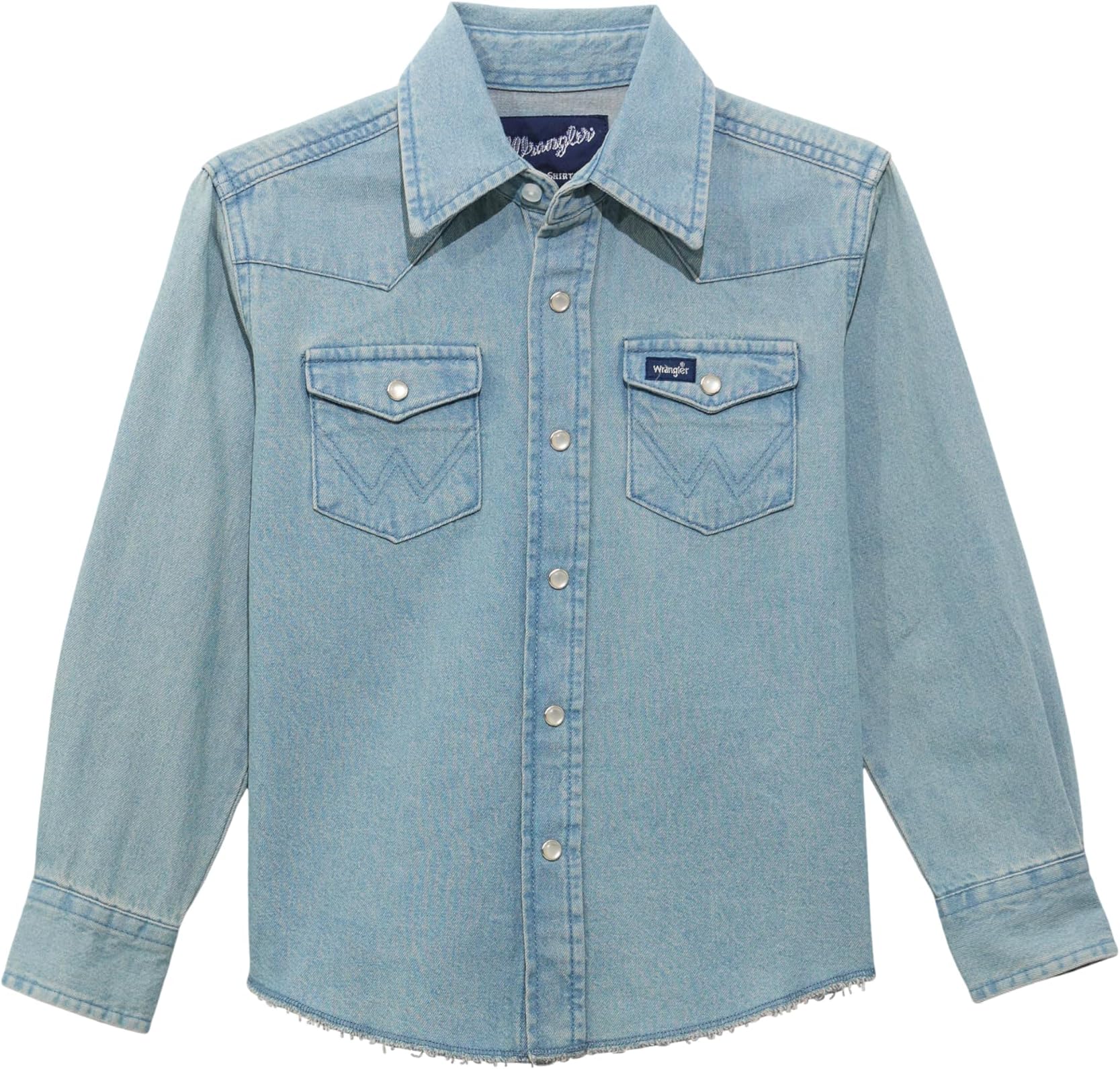 Boy's Long Sleeve White Snap Shirt