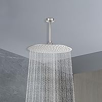 Vista 5 de HarJue Brazo de ducha montado en el techo, brazo de extensión de lluvia con brida y cinta de teflón, extensor de montaje de acero inoxidable