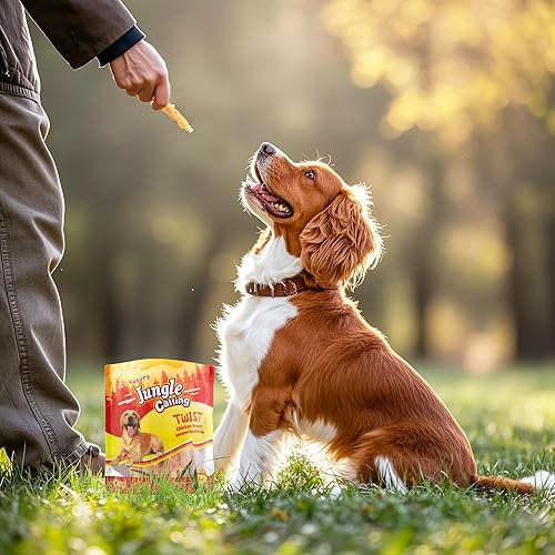 Miniatura 9 de Jungle Calling Golosinas para perros, palitos de cuero crudo envueltos en pollo para perros, deliciosas y nutritivas golosinas de recompensa de