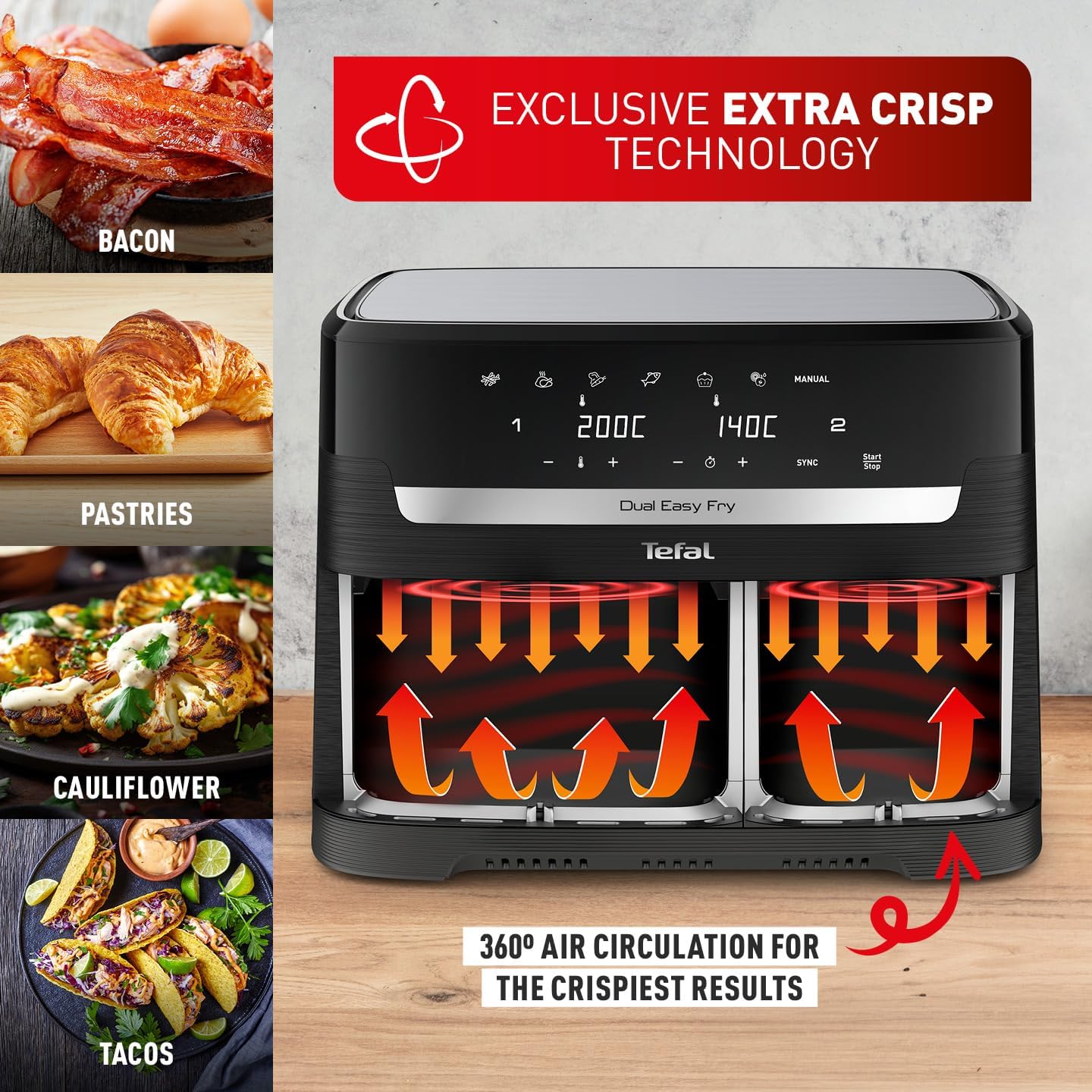 Tefal Easy Fry Dual Zone Digital Air Fryer, 2 Jordan Ubuy